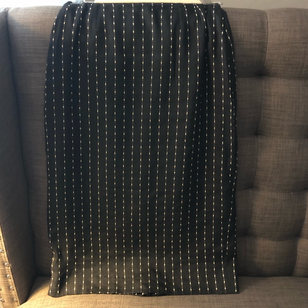 Black Christian Dior Pencil Skirt with Pleat sz 0